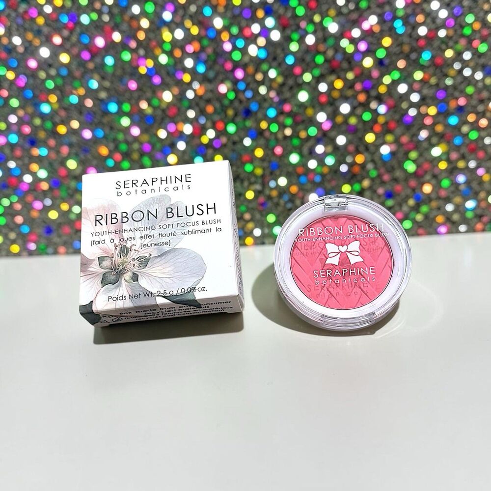 SERAPHINE BOTANICALS Ribbon Blush in Whisper (rose pink) Full Size 0.09 oz NIB - Picture 2 of 16